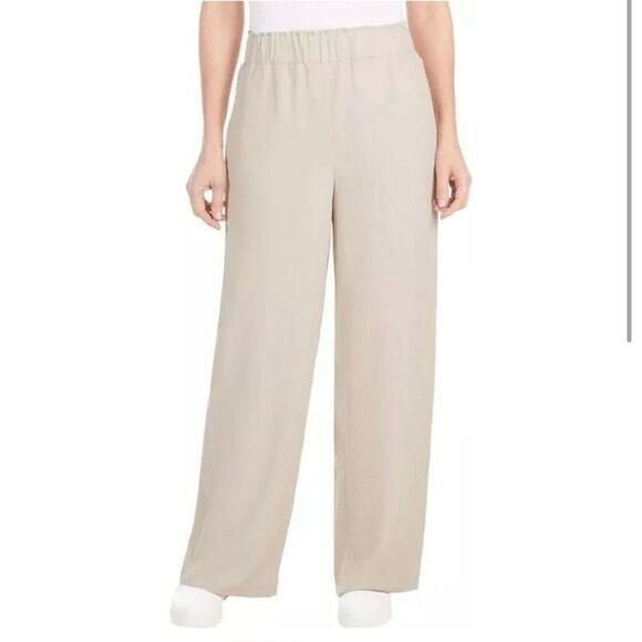 Hilary Radley Beige Pull On Wide Leg Pants Size XL New - Picture 2 of 7